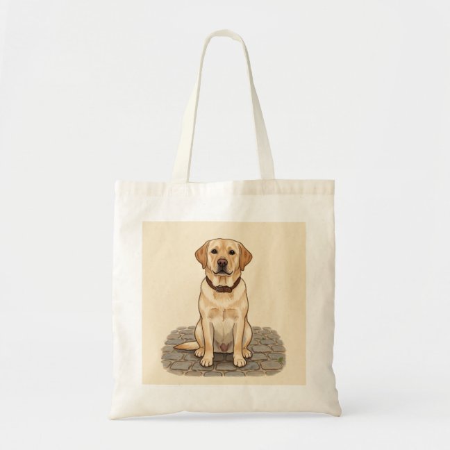 Labrador Retriever Old town cobblestone Tote Bag