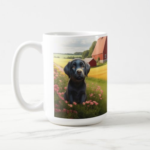 Labrador Retriever on Farm Coffee Mug