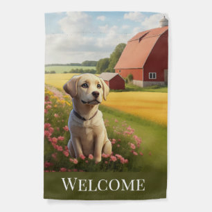 Labrador Retriever on Farm Garden Flag