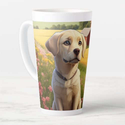 Labrador Retriever on Farm Latte Mug