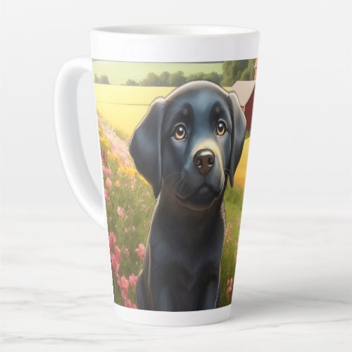 Labrador Retriever on Farm Latte Mug