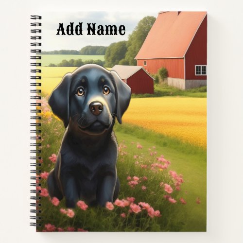 Labrador Retriever on Farm Notebook