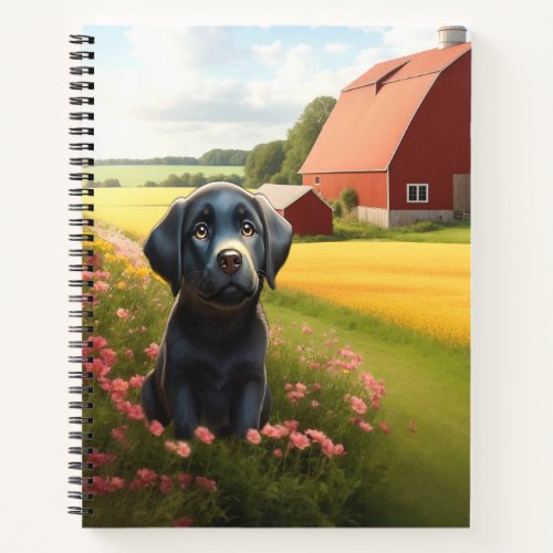 Labrador Retriever on Farm Notebook