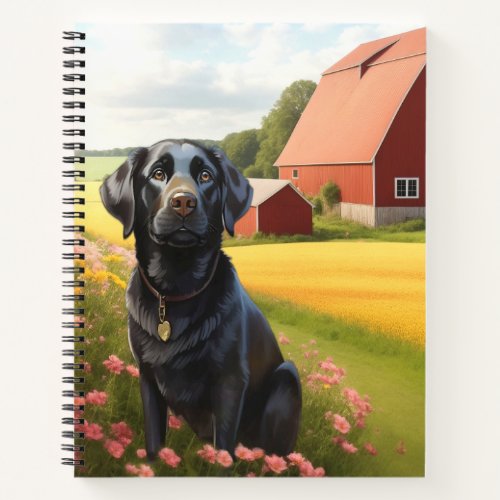 Labrador Retriever on Farm Notebook