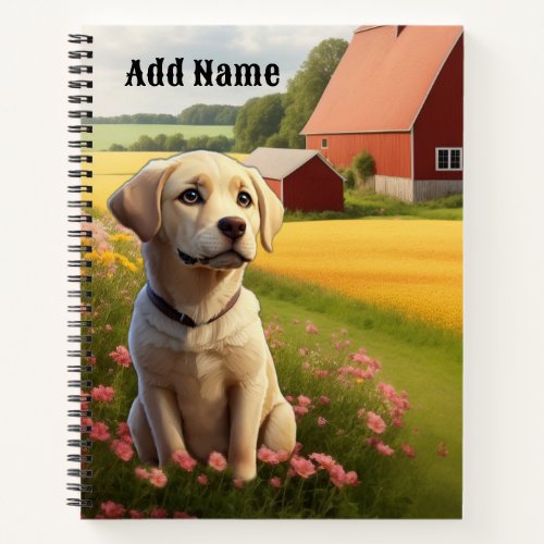 Labrador Retriever on Farm Notebook