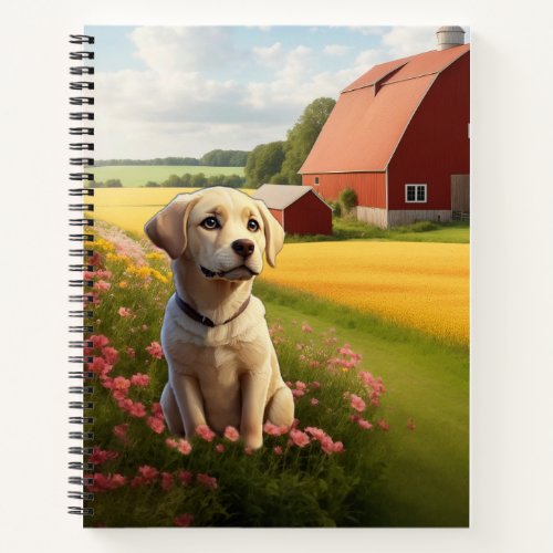 Labrador Retriever on Farm Notebook