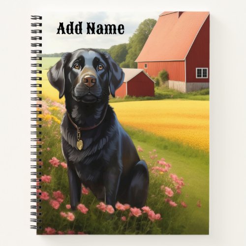 Labrador Retriever on Farm Notebook