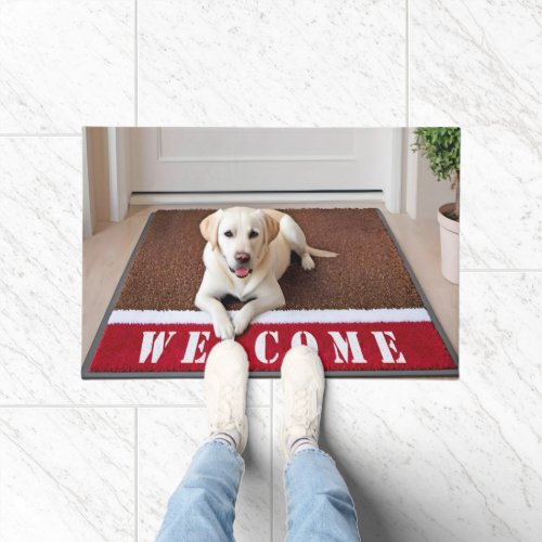 Labrador Retriever On Welcome Mat