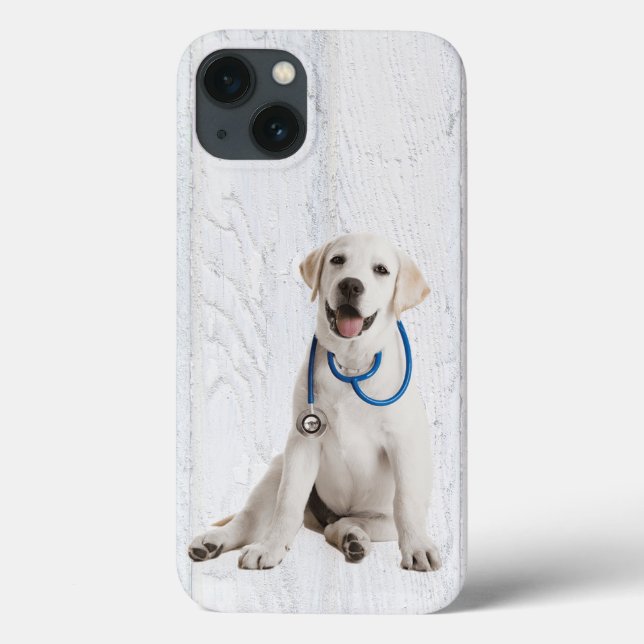 Labrador Retriever on Whitewashed Wood Case-Mate iPhone Case (Back)