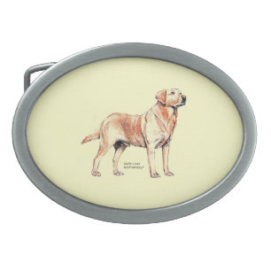 Labrador Retriever Oval Belt Buckle