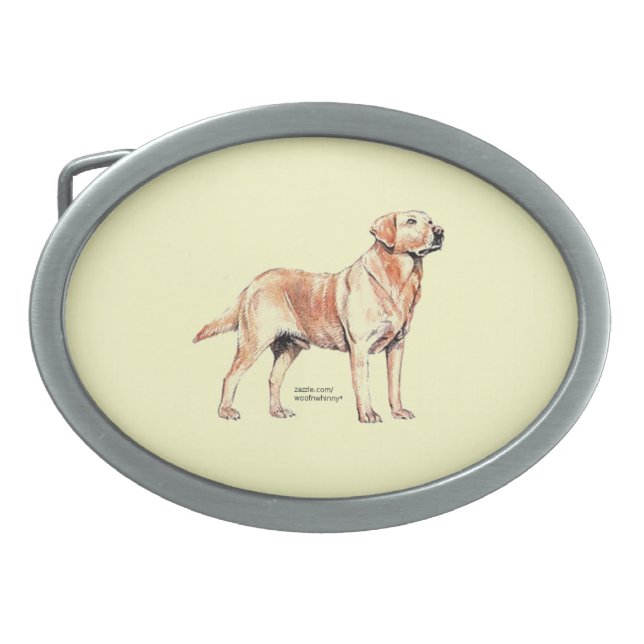 Labrador Retriever Oval Belt Buckle (Front)