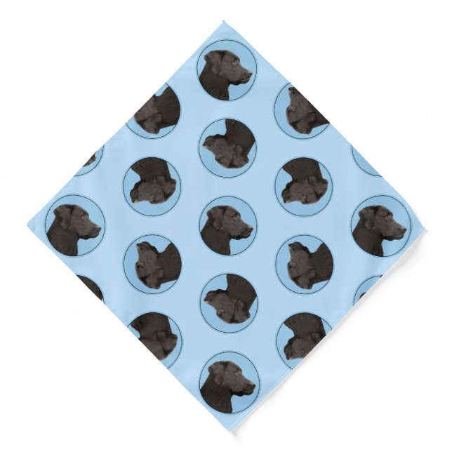 Labrador Retriever Painting Black Lab Pet Dog Art Bandana (Front)
