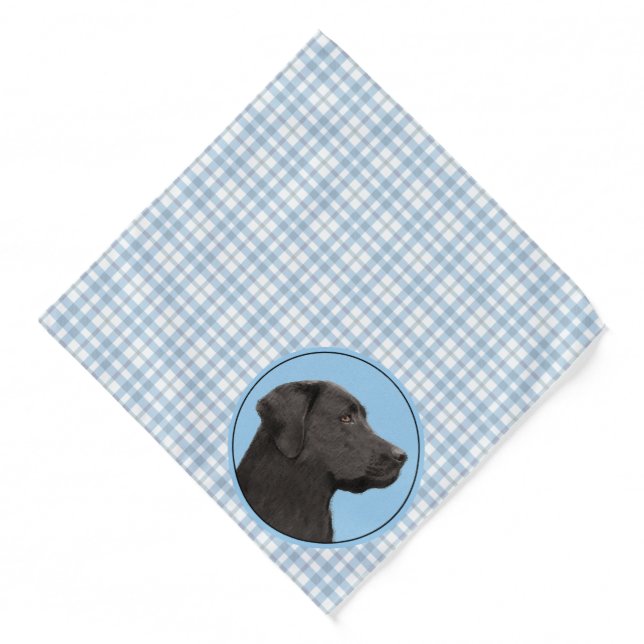 Labrador Retriever Painting Black Lab Pet Dog Art Bandana (Front)
