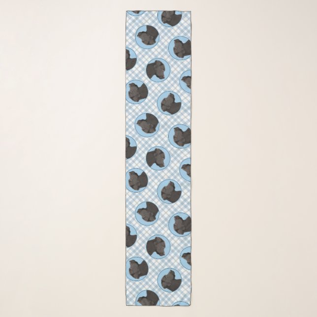 Labrador Retriever Painting Black Lab Pet Dog Art Scarf (Front)