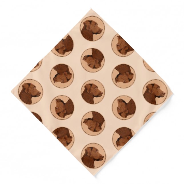 Labrador Retriever Painting Chocolate Lab Dog Art Bandana (Front)