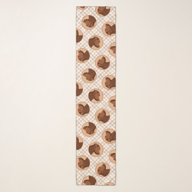 Labrador Retriever Painting Chocolate Lab Dog Art Scarf (Front)
