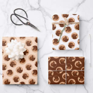 Labrador Retriever Painting Chocolate Lab Dog Art Wrapping Paper Sheets