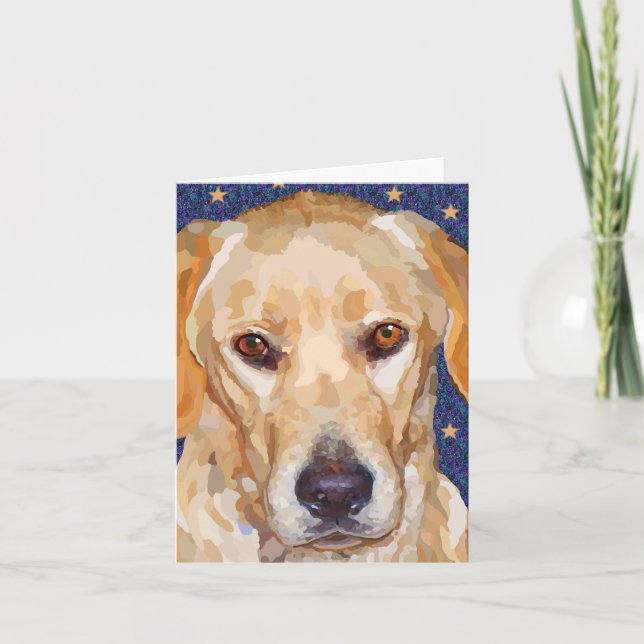 Labrador Retriever Painting Greeting Card (Front)