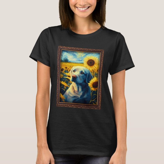 Labrador Retriever Painting Sunflower Flower Mom W T-Shirt (Front)