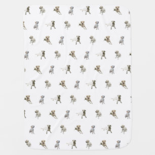 Labrador Retriever Pattern (White) Baby Blanket