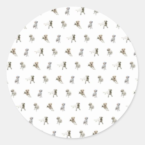 Labrador Retriever Pattern White Classic Round Sticker