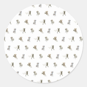 Labrador Retriever Pattern (White) Classic Round Sticker