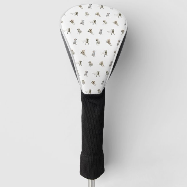 Labrador Retriever Pattern (White) Golf Head Cover (Front)