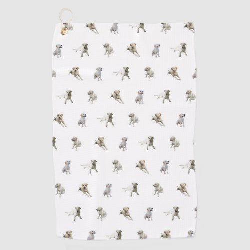 Labrador Retriever Pattern White Golf Towel