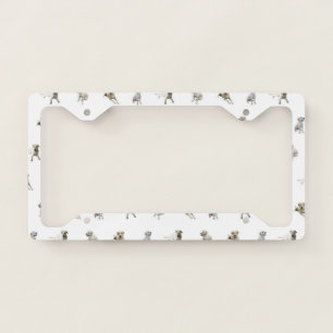 Labrador Retriever Pattern (White) License Plate Frame