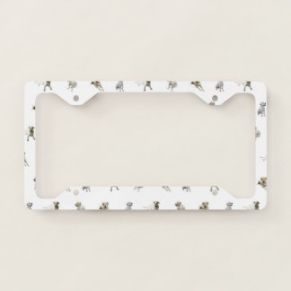 Labrador Retriever Pattern (White) License Plate Frame