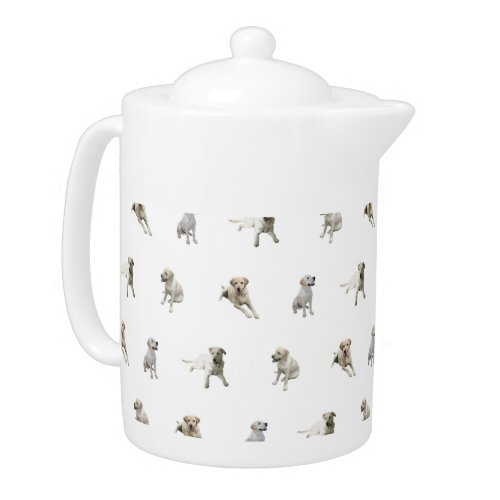 Labrador Retriever Pattern White Teapot