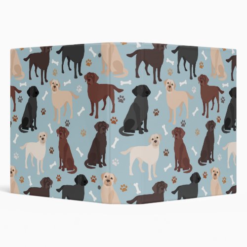 Labrador Retriever Paws and Bones 3 Ring Binder