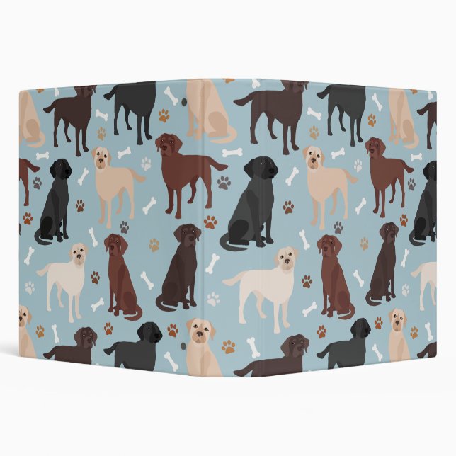 Labrador Retriever Paws and Bones 3 Ring Binder (Background)