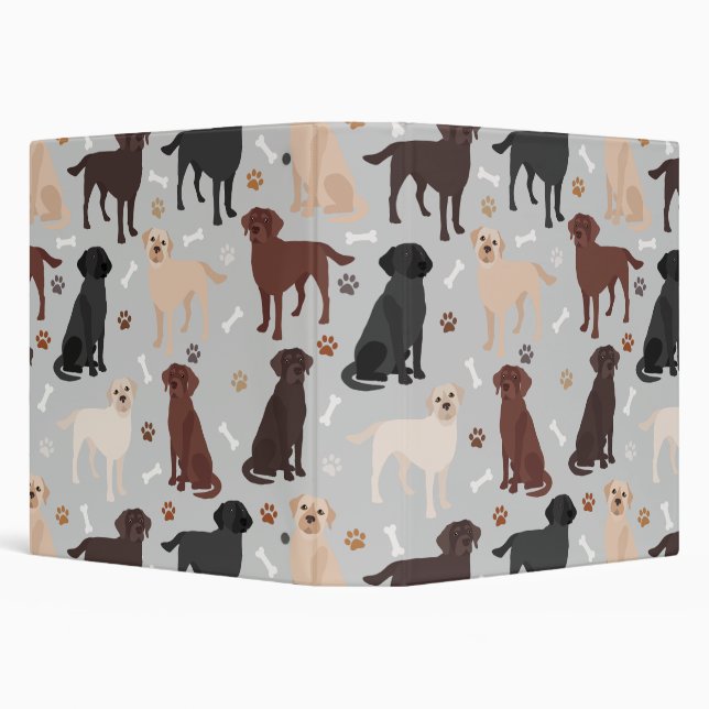 Labrador Retriever Paws and Bones 3 Ring Binder (Background)