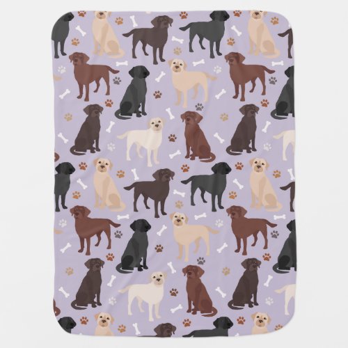 Labrador Retriever Paws and Bones Baby Blanket