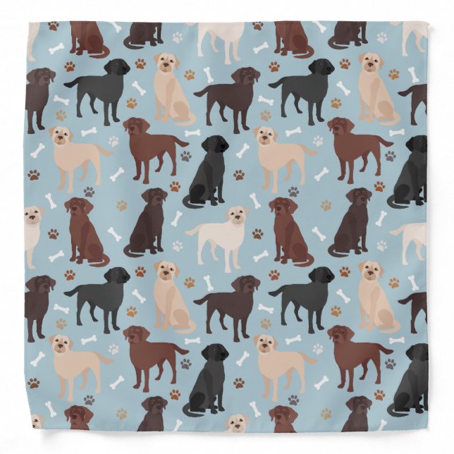 Labrador Retriever Paws and Bones Bandana (Front)