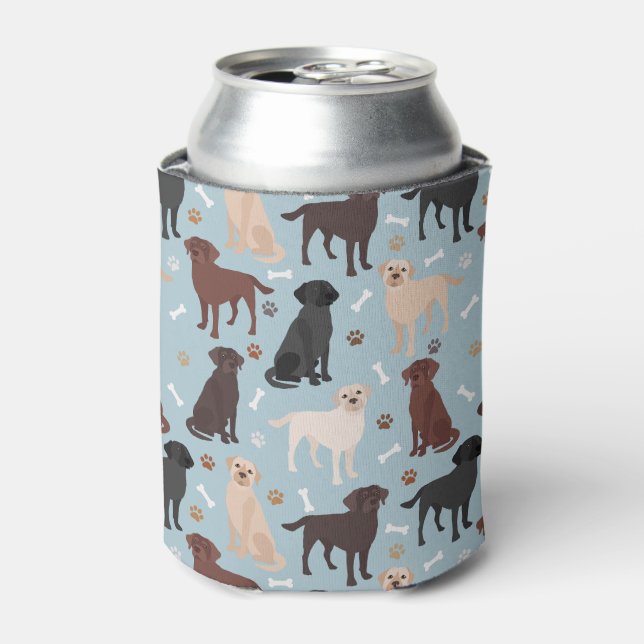 Labrador Retriever Paws and Bones Can Cooler (Can Front)