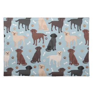 Labrador Retriever Paws and Bones Cloth Placemat