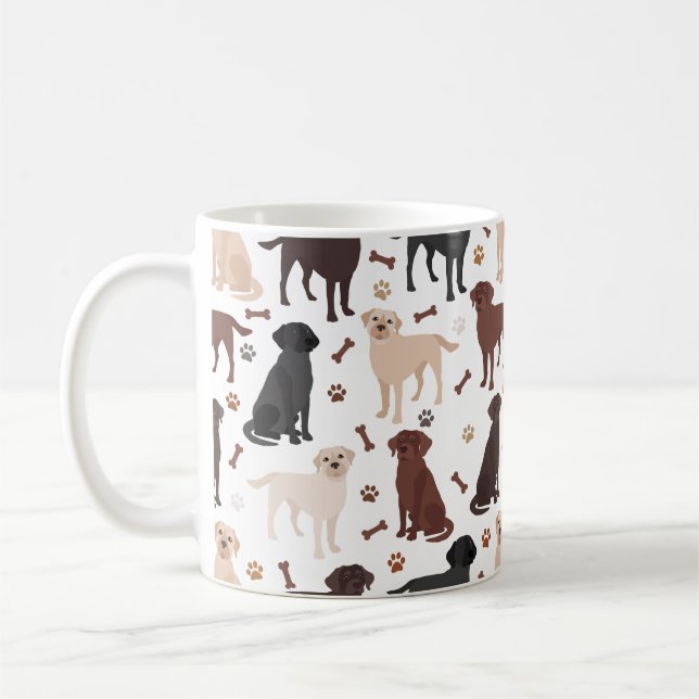 Labrador Retriever Paws and Bones Coffee Mug (Left)