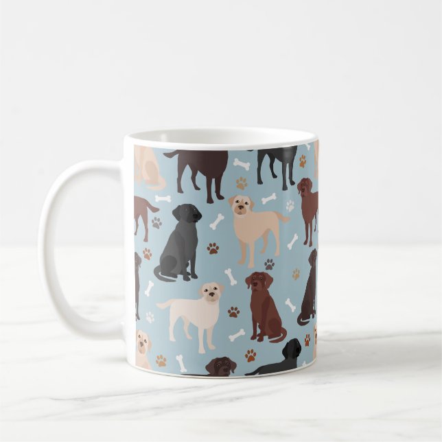 Labrador Retriever Paws and Bones Coffee Mug (Left)