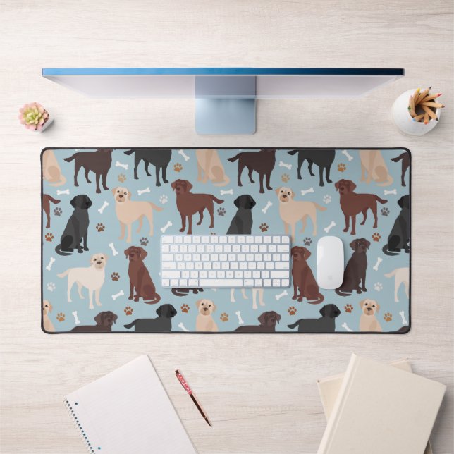 Labrador Retriever Paws and Bones Desk Mat (Office 1)