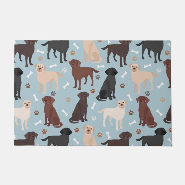 Labrador Retriever Paws and Bones Doormat (Front)