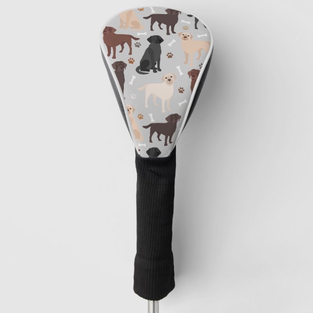 Labrador Retriever Paws and Bones Golf Head Cover (Front)