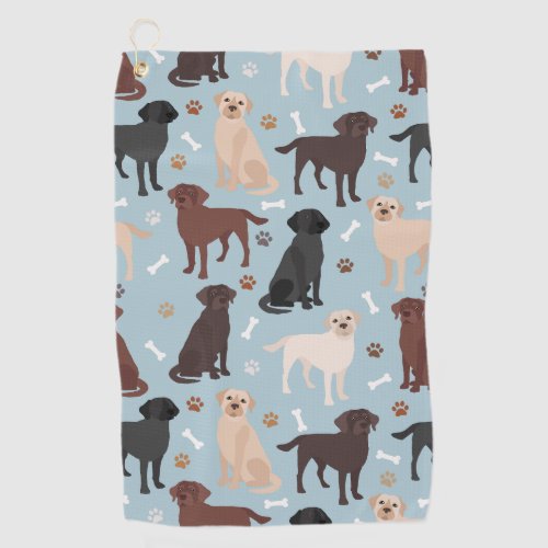 Labrador Retriever Paws and Bones Golf Towel