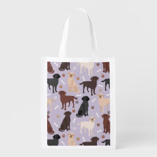 Labrador Retriever Paws and Bones Grocery Bag