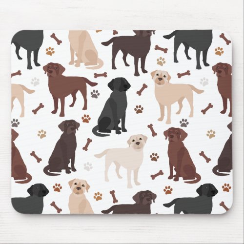 Labrador Retriever Paws and Bones Mouse Pad