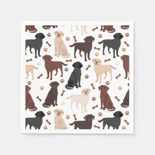 Labrador Retriever Paws and Bones Napkins