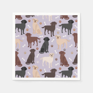 Labrador Retriever Paws and Bones Napkins