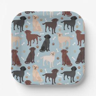 Labrador Retriever Paws and Bones Paper Plates