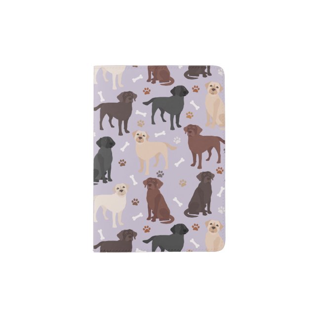 Labrador Retriever Paws and Bones Passport Holder (Front)